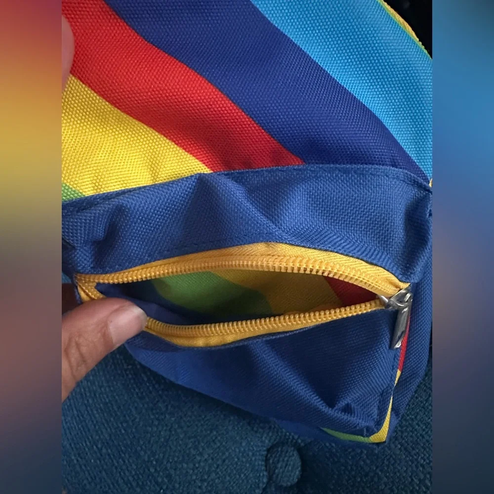 🌈 Cute Rainbow Striped Doggy Backpack. Best for Small Pups. 🎒